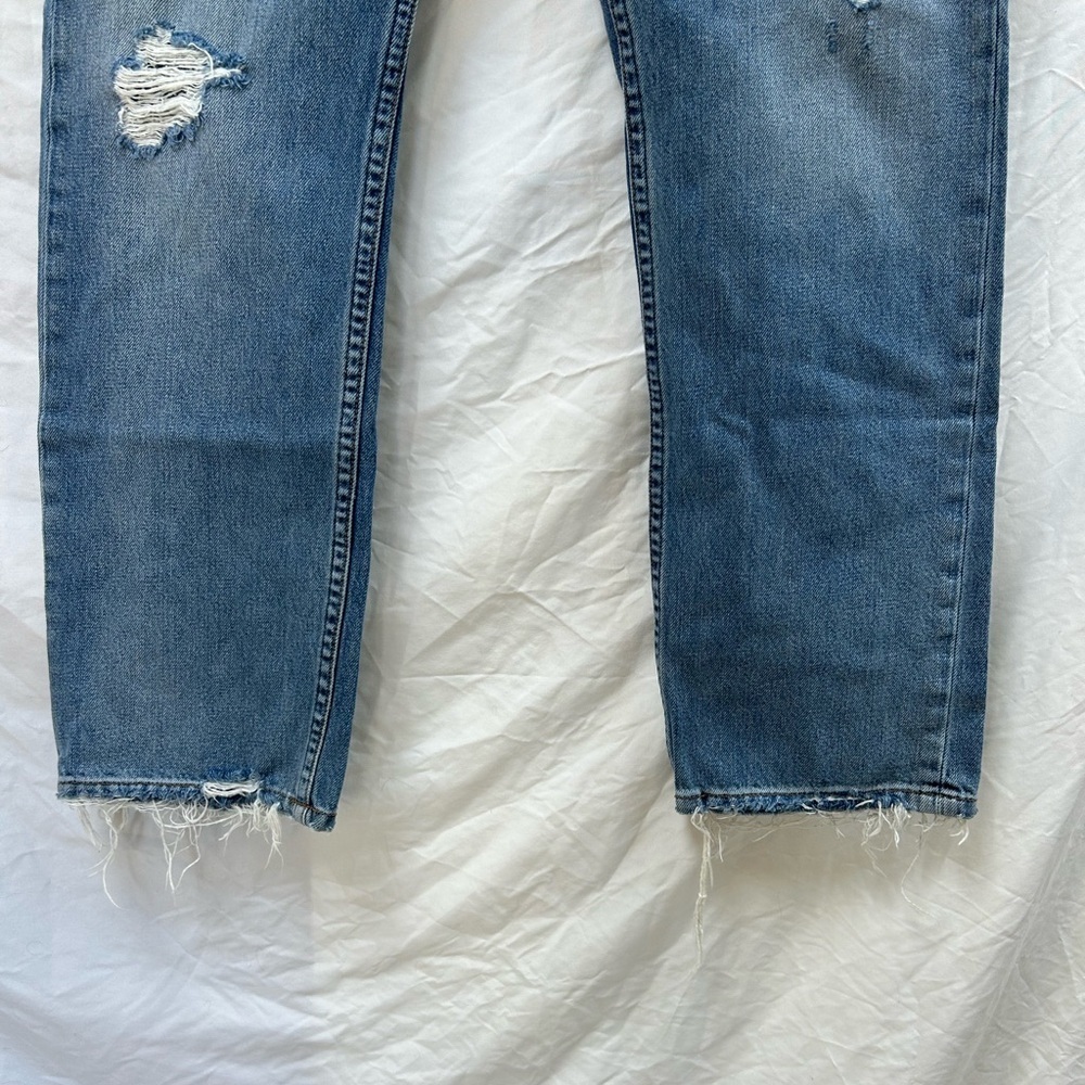 Reformation Blue Straight Leg Jeans with Distressed Details - Picture 5 of 11
